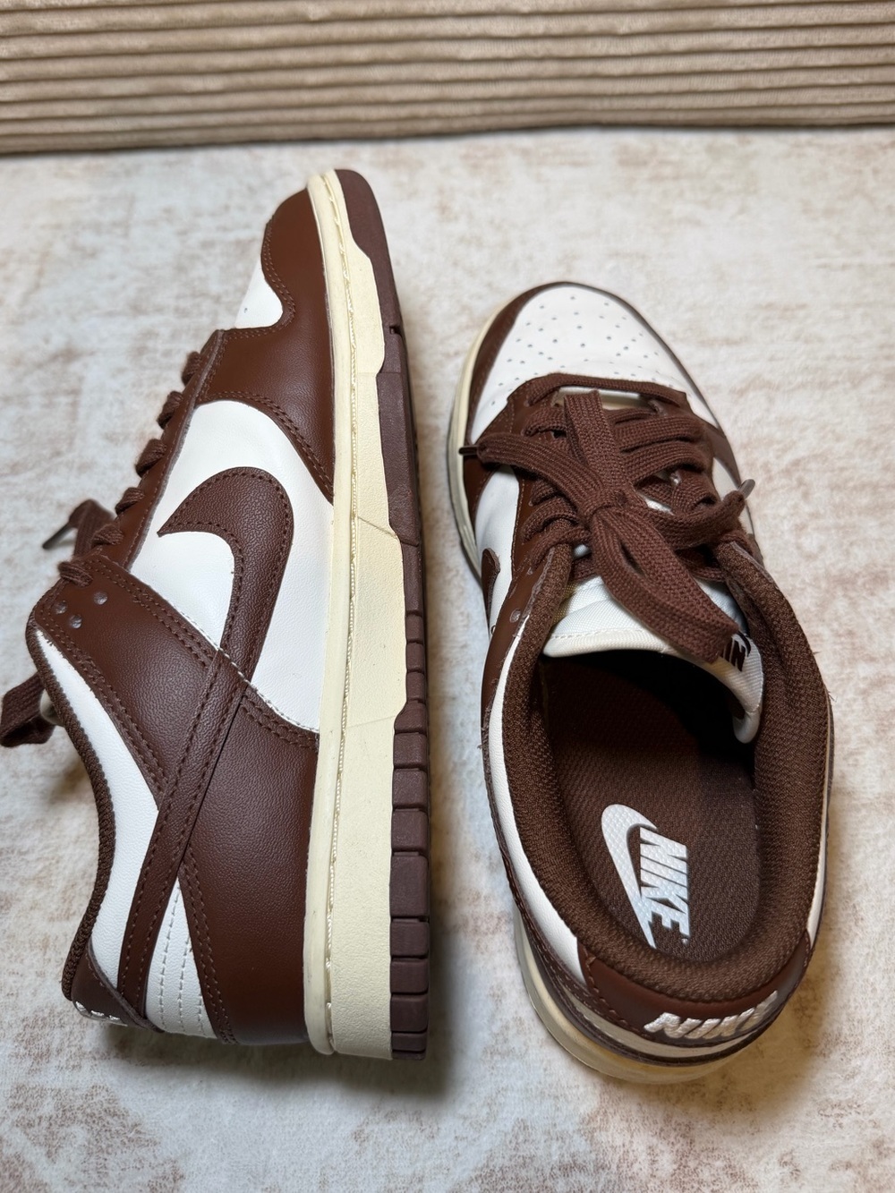 Nike Dunk Low Brown White Sneakers Women’s Size 8 - Picture 3 of 13